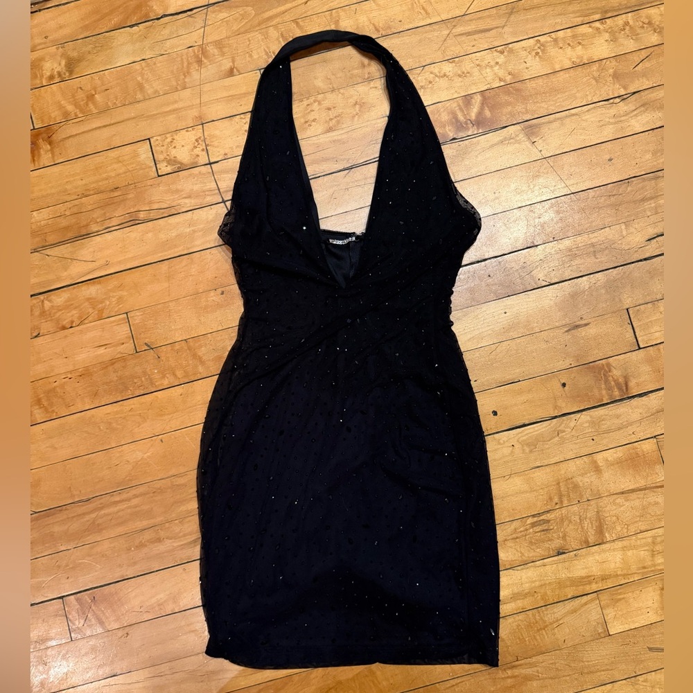 Elegant Black Halter Dress